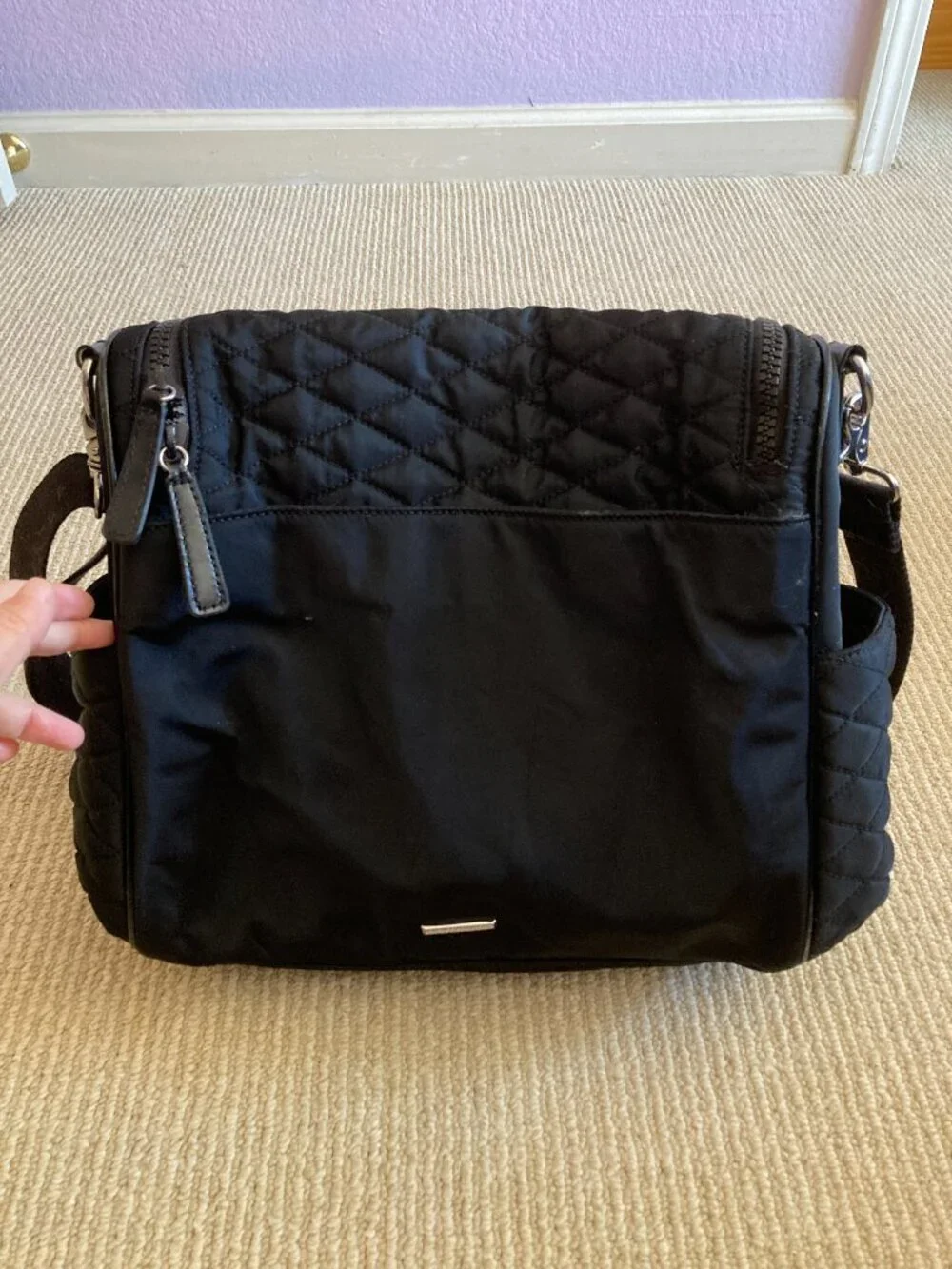 Rebecca Minkoff Jude Quilted Nylon Baby Diaper Bag $295 Black - #2221